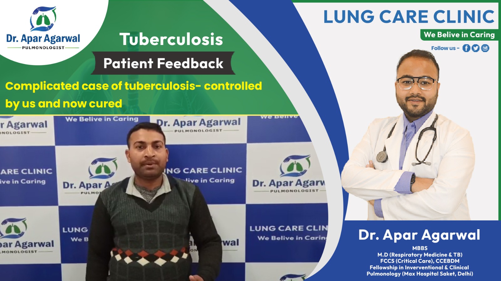 Tuberculosis Patient Feedback Complicate case of tuberculosis - controlled by as and now cured.